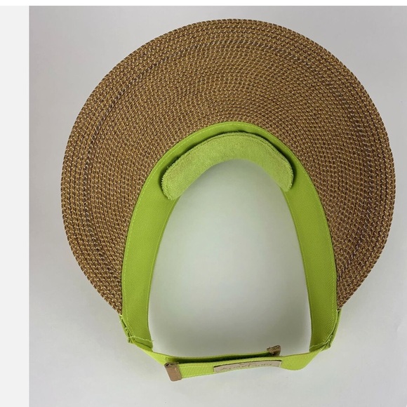 Eric Javits Squishee Straw Champ Womens Visor Lime Green UV Protection Packable - Picture 8 of 13